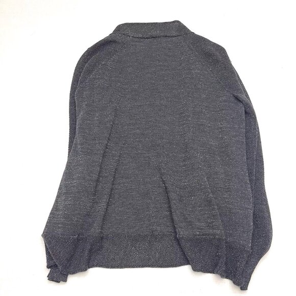 Eileen Fisher Womens Black Metallic Open Front Wool Blend Cardigan Size Medium - Picture 4 of 5